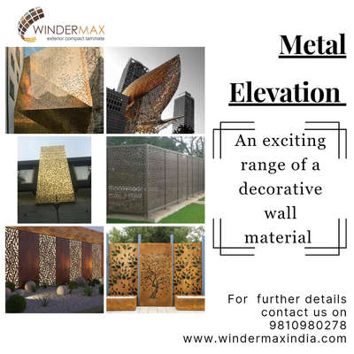 Metal facade elevation
.
. 
An exciting range of a decorative wall material.
.
#elevation #metalfacade #metalelevation #architecture #construction #elevationdesign #architect  #exterior #exteriordesign #architecturedesign #civilengineering #exteriordesigner #elevations #frontelevation #architecturelovers #home #facade  #instagood
.
.
For more details our all products kindly visit our website
www.windermaxindia.com
www.indiamake.co.in
Info@windermaxindia.com
Or call us on
8882291670 9810980278

Regards
Windermax India