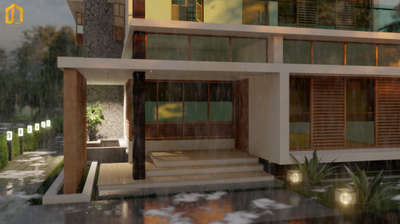 A beautiful rainy day at residence designed by Keystone Architectural Design Studio at Kunnicode,kollam.