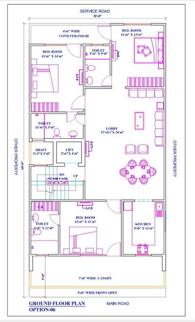 Sketch plan of 30'X60'
3bhk