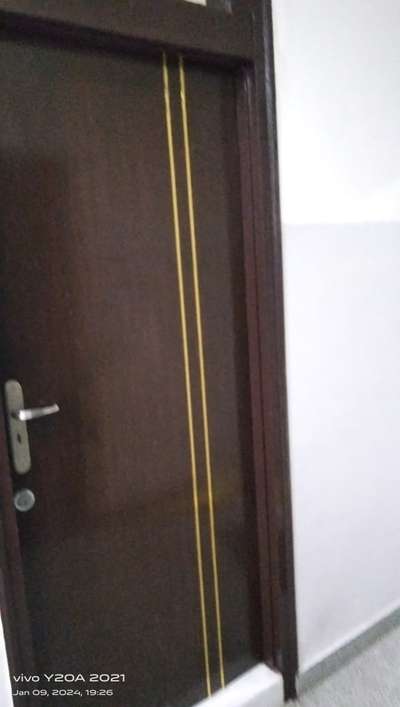 wooden gate golden strip
