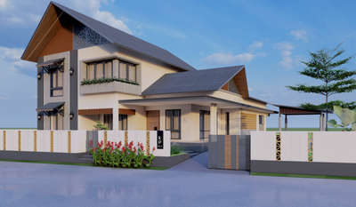 #Architect #house3d #exteriordesigns #KeralaStyleHouse #ElevationDesign