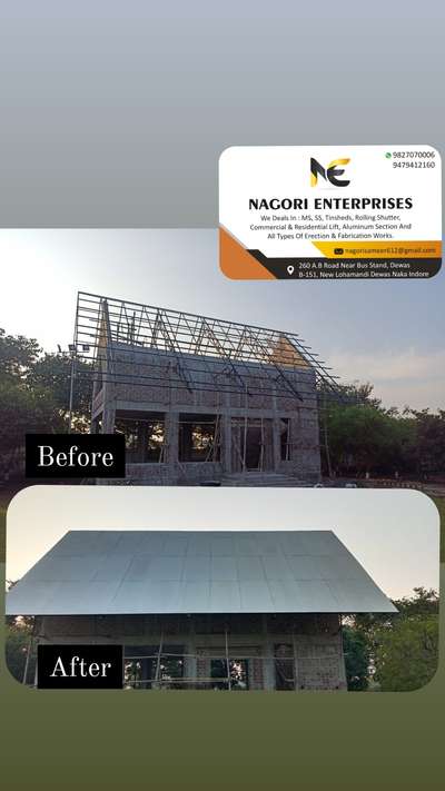 MS structure and Cement sheet installation on luxurious villa # #