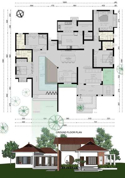 Jubin Residence (Renovation) initial design 
location: kayamkulam 
 #tropicaldesign #SlopingRoofHouse #KeralaStyleHouse #Architect #prevoirarchitects