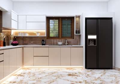 #ModularKitchen  #KeralaStyleHouse  #keralaarchitectures  #KitchenIdeas  #acrilic  #KitchenInterior