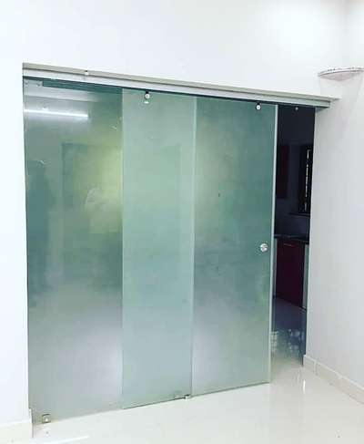 living area sliding door  seperation with milky  white