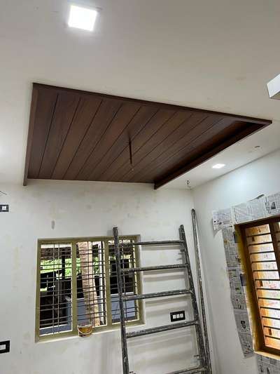 gypsum with playwood &vaneer finish  #GypsumCeiling