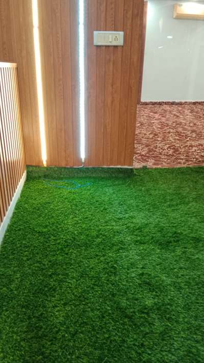 vertical garden artificial grass wpc wall panel with strip light