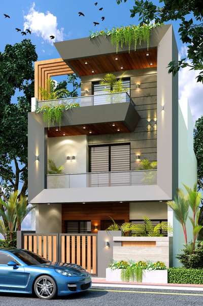Residence G+1 with modern elevation #Architect  #architecturedesigns  #moderndesign  #modernelevation  #CivilEngineer  #InteriorDesigner