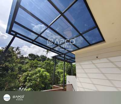 GLASS AND METAL PERAGOLA | GLASS ROOF  #glassroof  #tintedglass  #Toughened_Glass  #toughened  #glassworks #coolingroof