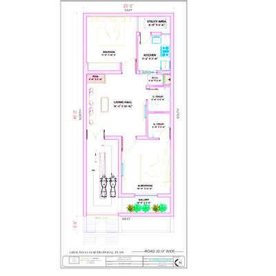 20'-0" x 45'-0" west facing 
#FloorPlans  #HouseDesigns