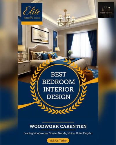 Transform your bedroom into a serene oasis with Elite Decor's bespoke interior woodwork carpenter services in Greater Noida, Noida. Our expert craftsmen create stunning Bedroom Interiors that exude warmth and elegance, perfect for a restful retreat. Visit today and discover the art of luxury living.
