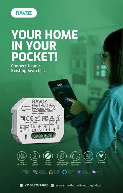 Ravoz  8592900077
smart in line switch
 #ravoz #smartlights  #smarthomes