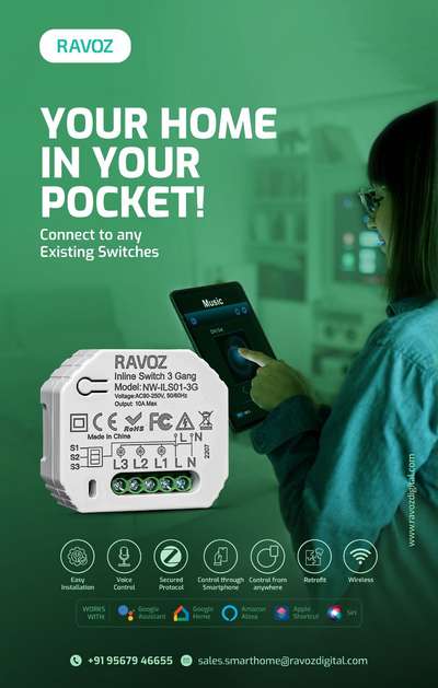 Ravoz  8592900077
smart in line switch
 #ravoz #smartlights  #smarthomes
