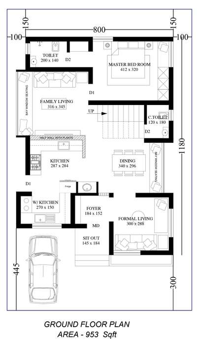 1500 sq ft House. Small plot area. #4centPlot  #3BHKHouse  #homeandinterior  #baywindow