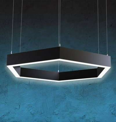Hexagonal pendent 20 light required 
50x70mm profile 
Body black 
Colour 4000k