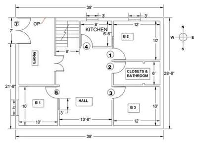 3BHK Floor plan