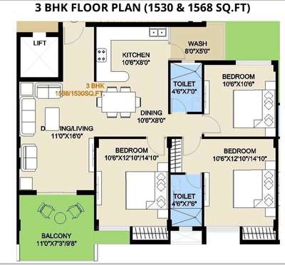 Looking for interior design for 3 bhk flat 1600 sqft.