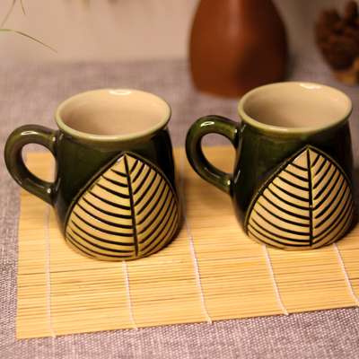 This ceramic leaf mug set comes in green color with glannzed fire look which makes it look aesthetically antique. Use it as a serveware to delight your guests.

Product Detail-
Start your day with tea, coffee or milk in this elegant ceramic mug. It has an uneven creamy and green splash on the outside and a leaft design touch which makes it a must-have for your morning musings

.#purezento_india #coffeemug #coffee #coffeelover #coffeetime #mug #coffeeaddict #coffeelovers #coffeeholic #coffeecup #coffeegram #coffeelife #mugs #coffeelove #coffeeoftheday #coffeeshop #coffeeart #coffeemugs #coffeebreak #cafe #coffeebean #instacoffee #espresso #coffeedaily #handmade #coffeehouse #coffeevibes #tea #teamug #decorshopping