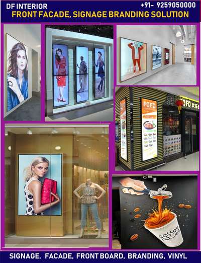 Facade, exterior, elevation works, branding, Visuals, etc work service provider Df interior