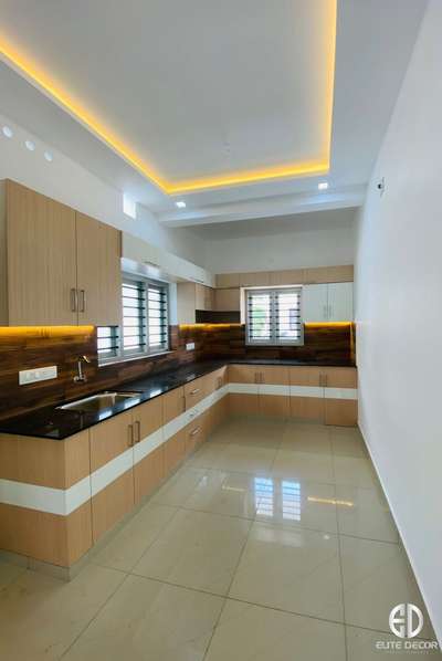 #ModularKitchen #GypsumCeiling #WallPainting #FlooringTiles