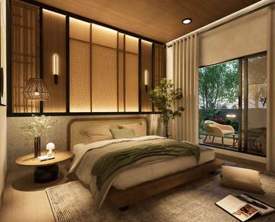 Tropical Bedroom  #InteriorDesigner #tropicaldesign #BedroomDesigns #Architectural&lnterior #IndoorPlants #tropicalspace