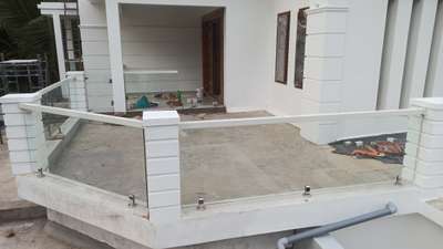 balcony glass handrails white series toprail work...