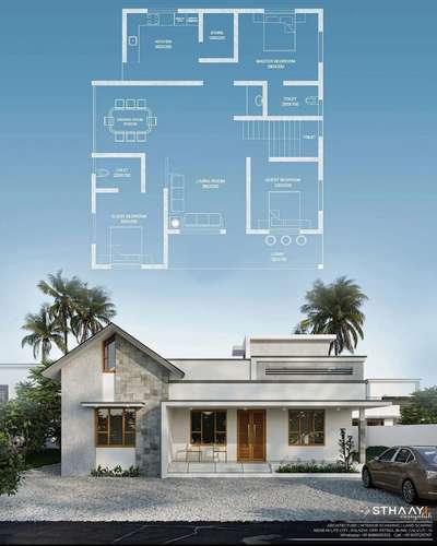 Beautiful Budget Home Exterior with plan 🏠🏡3BHK 🏕🏠 Design: @sthaayi_design_lab
.
.
.
.
.
.

#khd #keralahomedesigns
#keralahomedesign #architecturekerala #keralaarchitecture #renovation #keralahomes #interior #interiorkerala #homedecor #landscapekerala #archdaily #homedesigns #elevation #homedesign #kerala #keralahome #thiruvanathpuram #kochi #interior #homedesign #arch #designkerala #archlife #godsowncountry #interiordesign #architect #builder #budgethome #homedecor #elevation #plan