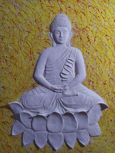 putty wall sculpture budhha