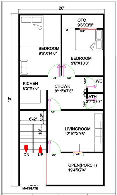 20'0"X40'0" Ground floor planing planing by er kanhaiya chandriwal  contact me for build your dream house palaning designing #ground  #planing  #FloorPlans