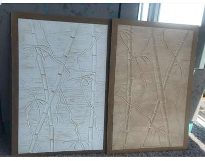bamboo art...  #Plaster art# panel board  art#  texture  paste  painting