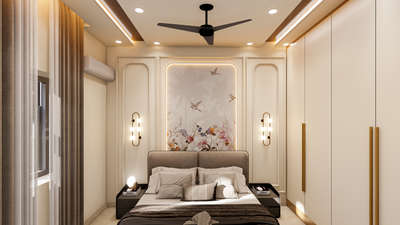 Bedroom designed
 in Shakti Nagar, New Delhi 
This elegant vibe bedroom was designed for our client's parents in bedroom. The bedroom features wallpaper with the elegance of wall moulding and the room provides and soothing ambience making it perfect to take a good rest and recharge your body. We provide the design for this bedroom and kept regular site visits to get this beautiful bedroom done.


 #InteriorDesigner #Architectural&Interior #architecturedesigns #arch #interiorpainting #LUXURY_INTERIOR