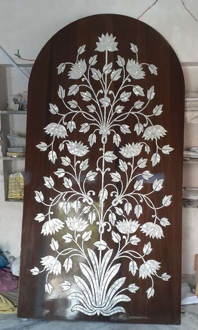 Mother of Pearl Wooden Inlay Work  #Woodendoor  #woodendesign