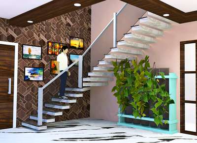 L shape Staircase😍
#interior #StaircaseDecors #architect #design #3d #view #kolo #support
