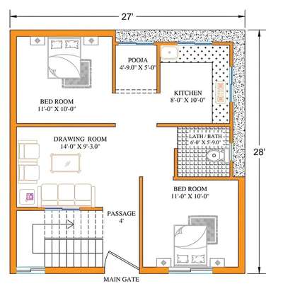 27'x28 House plan Layout design #trainding #viral_design_wallpaper #viral_design_curtains