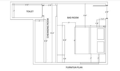 bedroom design work 2D drawing