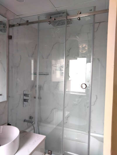 Slidding shower Glass partition on bath tub
 #Shower_Cubicle_Partition