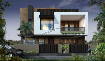 #elevation  #modern  #40feetfront  #whites  #ashianacreations  #beiges  #smarthomes