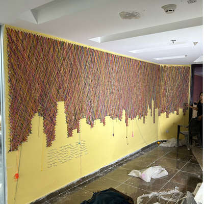 String art on 128sqft wall
Location : Kaushal bhawan Chanakya puri