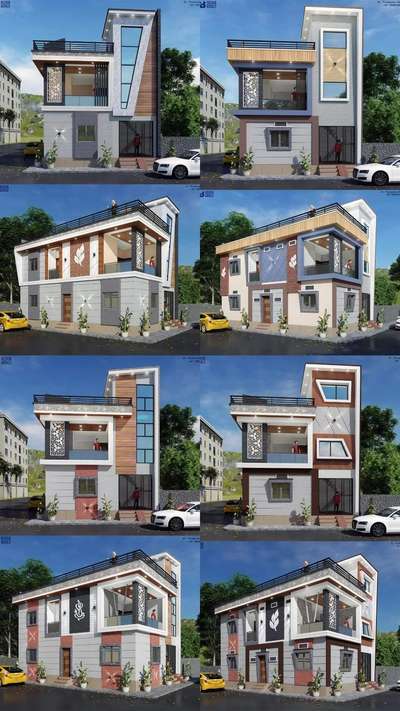 3d Front Elevation #homeexterior #3delevationhome #ContemporaryHouse #builderinindore #koloapp #viralkolo