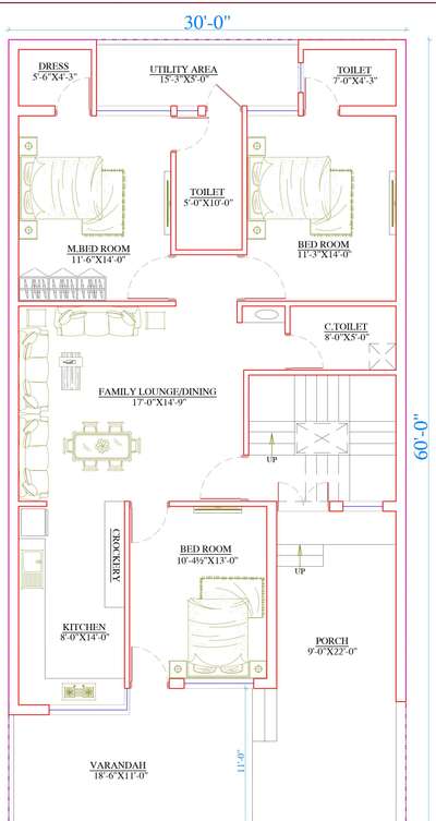 # Call Now 9649489706.👇👇
# 30x60 Feet Plot
# Ground Floor Plan
# East Facing plan
