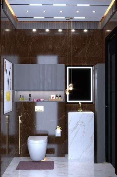 Powder Room Design...!!
#jitinguptaarchitects #jga #interiors  #interiordesigning #HouseRenovation #Colours #FalseCeiling #architecture  #furnituredesign #balance #luxury #HomeDecor #diningarea #diningroomdecor #profilelight #magneticlights #toiletinterior #toiletinspiration #backlitmirror #granitelouvers #standalonewashbasin #covelights