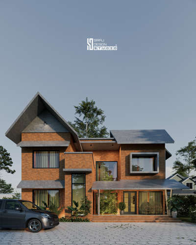 sloped roof home exterior🏘️✨
follow for more 

 #KeralaStyleHouse #3d #exterior_Work #HouseConstruction #HouseRenovation #ElevationHome