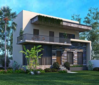 exterior elevation 3d Rendering