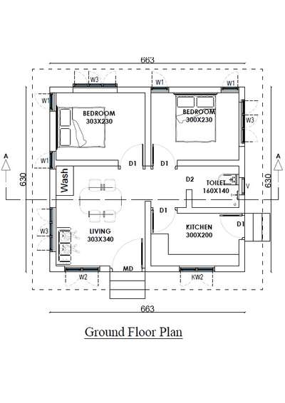 450 sqft Plan under pmay scheme- East facing #FloorPlans #pmay #lifemission #plandesignHouse_Plan