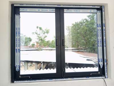warm gray aluminium openable window