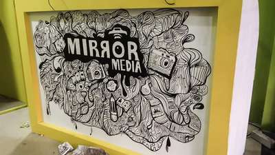 Studio Interior wall art,doodle logo,doodle