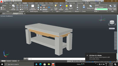 Wooden table design #3Ddesign #rendering #caddrafting #