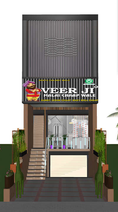 Modern Restaurant design Front elevation