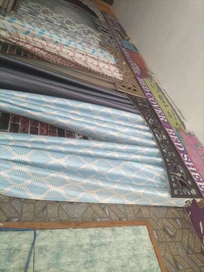 Curtain fabric with stitching