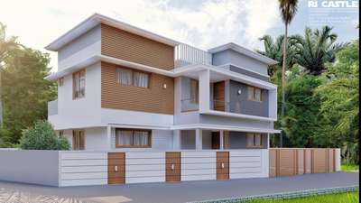Our new design, Single family Residential building, Extent: 5.0 Cents, Builtup area : 1572.0 sq.ft, Location: Kulappuly, Palakkad district. #ricastle  #ElevationHome  #ContemporaryHouse  #contemporary  #3d  #besthome